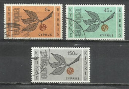 0619-SERIE COMPLETA CHIPRE 1965 Nº 250/252 SERIE EUROPA 6,80€ YVERT - Used Stamps