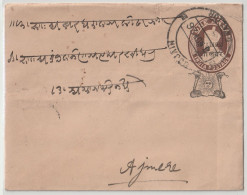 India Indian States Gwalior.1922 K G Vth Cover Brown On White Laid Paper Gwalior Over Print On K G Vth Envelope(G104) - Gwalior