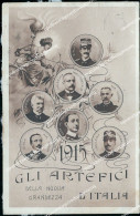 Co104 Cartolina Commemorativa 1915 Gli Artefici Della Nuova Grandezza D'italia - Autres & Non Classés