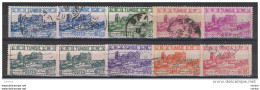 TUNISIA:  1926/49  DEFINITIVA  -  INSIEME  10  VAL. US. -  YV/TELL. 140//298 - Gebraucht
