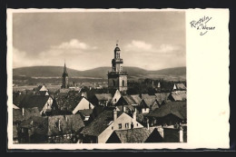 AK Rinteln A. Weser, Ortsansicht Mit Dächern Und Kirche  - Rinteln