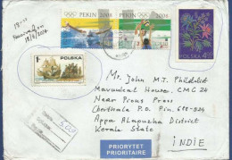 POLAND POSTAL USED AIRMAIL COVER TO INDIA - Zonder Classificatie