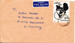 India Cover Sent Air Mail To Germany 1987 Single Franked Africa Fund - Corréo Aéreo