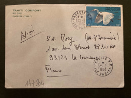 LETTRE TAHITI CONFORT Par Avion Pour La FRANCE TP EGRETTA SACRA 37F OBL.25-5 1984 PAPEETE RP ILE TAHITI - Covers & Documents