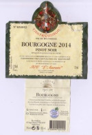 Étiquette Et Contre étiquette " BOURGOGNE 2014 PINOT NOIR Tastevinage " (Confrérie Chevaliers Du Tastevin) (2515)_ev260 - Bourgogne