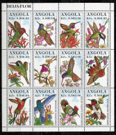 Angola ** N° 1003 à 1014 En Feuillet - Bloc 26 - Oiseaux-mouches - Angola