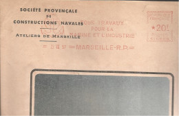 Lettre EMA Havas C 1957 Societe Provencale Construction Navale  Ancre  Ateliers De  Marseille 13   A20/20 - Fabriken Und Industrien