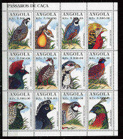 Angola ** N° 991 à 1002 En Feuillet - Bloc 25 - Oiseaux : Gibier - Angola