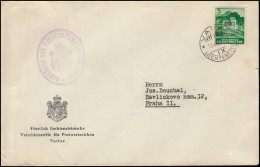 Dienst D 20 Aufdruckmarke 5 Rp Regierungs-Drucksache VADUZ 13.12.1939 Nach Prag - Oficial