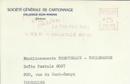 Lettre  EMA  Havas C 1963 Societe Generale De Cartonnage  Papiers Metier 26  VALENCE  A20/24 - Fábricas Y Industrias