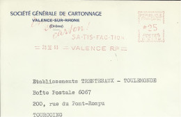 Lettre  EMA  Havas C 1963 Societe Generale De Cartonnage  Papiers Metier 26  VALENCE  A20/24 - Factories & Industries
