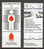 Israel 1980.  Cruz Roja Mi 819x-20x  (**) - Unused Stamps (with Tabs)