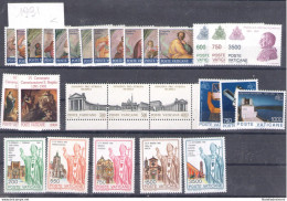 1991 Vaticano, Francobolli Nuovi,  Annata Completa 28 Valori + 1 Libretto MNH** - Ganze Jahrgänge