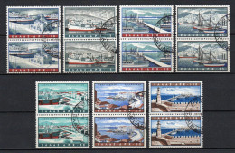 - GRÈCE Poste Aérienne N° 69/75 X 2 Oblitérés - Série PORTS 1958 (8 Paires) - Cote 16,00 € - - Used Stamps