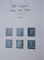 DL12 FRANCE BELLE PAGE ETUDE  RARE OBLITERATION N°14 Ae BLEU S LILAS  1858  +VU BEHR.DISPERSION COLLECTION+++ - 1853-1860 Napoleon III