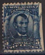USA - 1902 -1903 Présidents Et Autres Personnes Célèbres  5cents Abraham Lincoln, 1809-1865, Côté Droit Non Dentelé - Usados