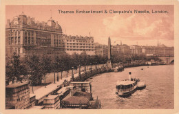 ROYAUME-UNI - Thames Embankment & Cleopatra's Needle - London - Bateaux - Carte Postale Ancienne - Sonstige & Ohne Zuordnung