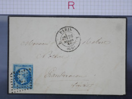 DL12 FRANCE BELLE LETTRE  N°14   1861  PARIS A LANDEREAU +VU BEHR.DISPERSION COLLECTION+++ - 1853-1860 Napoleone III