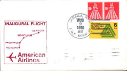 USA ETATS UNIS VOL INAUGURAL AMERICAN AIRLINES NEW YORK-AUCKLAND 1970 - Omslagen Van Evenementen