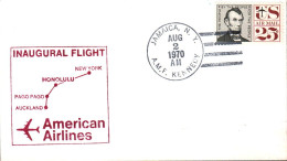 USA ETATS UNIS VOL INAUGURAL AMERICAN AIRLINES NEW YORK-AUCKLAND 1970 - Event Covers