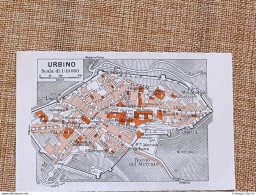 Carta Geografica, Pianta O Piantina Del 1939 La Città Di Urbino Marche T.C.I. - Cartes Géographiques