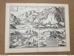 Veduta Innsbruck Valley-Zirl Im Inntal Austria Del 1581 Braun Hogenberg Ristampa - Cartes Géographiques