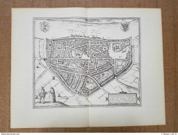 Veduta Della Città Di Nimega O Nijmegen Anno 1581 Braun E Hogenberg Ristampa - Cartes Géographiques