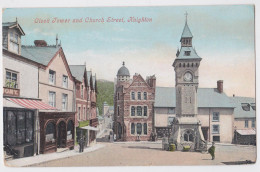 Wales Knighton Clock Tower And Church Street - Radnorshire