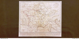 Francia Dopo La Morte Di Re Chlothar I 561 - 613 Carta Geografica Del 1859 Houze - Carte Geographique