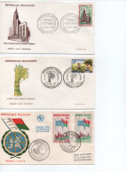 6 Enveloppes De  MADAGASPAR  Premiers  Jours D Emissions Et Des Timbres En Francs - Madagascar (1960-...)