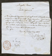 Regno Di Sardegna - Brigata Cuneo 2° Rgt - Lettera Certificazione Celibato 1837 - Documenti