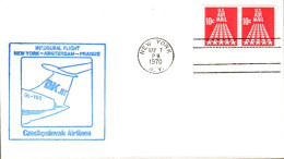 USA ETATS UNIS VOL INAUGURAL CZECHOSLOVAK AIRLINES NEW YORK-AMSTERDAM-PRAGUE 1970 - Event Covers