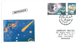 COV 87 - 1513 ASTRONOMY, Total Solar Eclipse, Romania, Stamp With Vignette - Cover - Used - 1999 - Maximumkarten (MC)