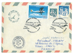 COV 87 - 1075 Flight, BUCAREST-PARIS, France-Romania - Cover - Used - 1990 - Storia Postale