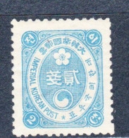 STAMPS-KOREA-1901-UNUSED-MH*-SEE-SCAN - Corea (...-1945)