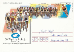 Poland Postcard Used Cp 1144.02: Sport Cycling Peace Race 1997 (postal Circulation Lublin) - Entiers Postaux