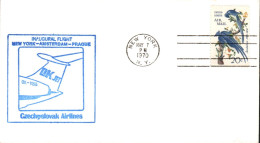 USA ETATS UNIS VOL INAUGURAL CZECHOSLOVAK AIRLINES NEW YORK-AMSTERDAM-PRAGUE 1970 - Schmuck-FDC