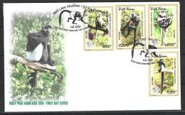 VIETNAM. N°2474-7 De 2014 Sur Enveloppe 1er Jour. Singes. - Monkeys