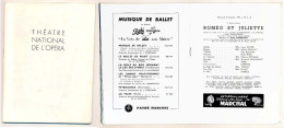 Livret Programme THEATRE NATIONAL DE L'OPERA Roméo Et Juliette  Le 10-10-1956 Prokofiev Et Lavrosky - Programme