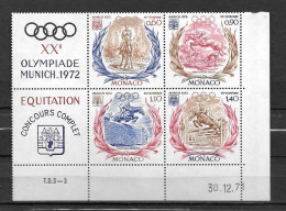 MONACO - N° 890 à 893**MNH - Summer 1972: Munich