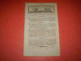 Bulletin Des Lois An VI :loi Sur Passeports; Timbre Papier Musique,journaux,affiches; Loterie Nationale,Ass. Deux Nèthes - Décrets & Lois