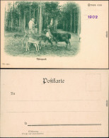 Ansichtskarte Sassnitz Saßnitz Rehkids Und Elch - Tierpark, Jäger 1902  - Sassnitz