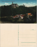 Ansichtskarte Rochsburg-Lunzenau Schloss Rochsburg - Häuser Bahnstrecke 1913 - Lunzenau