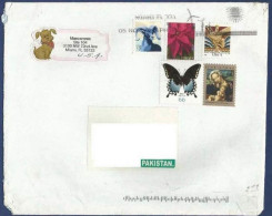 USA UNITED STATES OF AMERICA  POSTAL USED AIRMAIL COVER TO PAKISTAN BUTTERFLY ANIMAL ANIMALS - Sonstige & Ohne Zuordnung