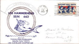 USA ETATS UNIS LETTRE 1968 USS HAMMERHEAD - Enveloppes évenementielles