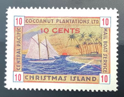 1926Cocoanut Plantations Christmas Island10c Tahiti Mail Boat Service (Tuvalu Kiribati Gilbert&Ellice Islands Local Post - Gilbert- Und Ellice-Inseln (...-1979)