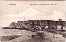 Helgoland , Südstrand M. Rettundsstation & Badehaus (Stempel: Helgoland 1903) - Helgoland