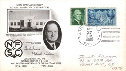 USA ETATS UNIS 1968 35 ANS FEDERATION NATIONALE DES CLUBS PHILATELIQUES - FDC