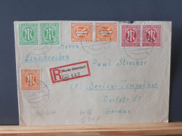 106/604   REGISTRED  LETTER   GERMANY  1946  BIZONE - Storia Postale