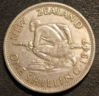 RARE - NOUVELLE ZELANDE - NEW ZEALAND - 1 SHILLING 1947 - George VI - KM 9a - Nieuw-Zeeland